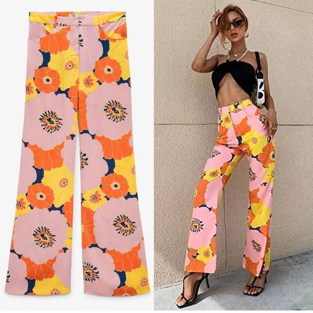 Zara Floral Trouser Pants